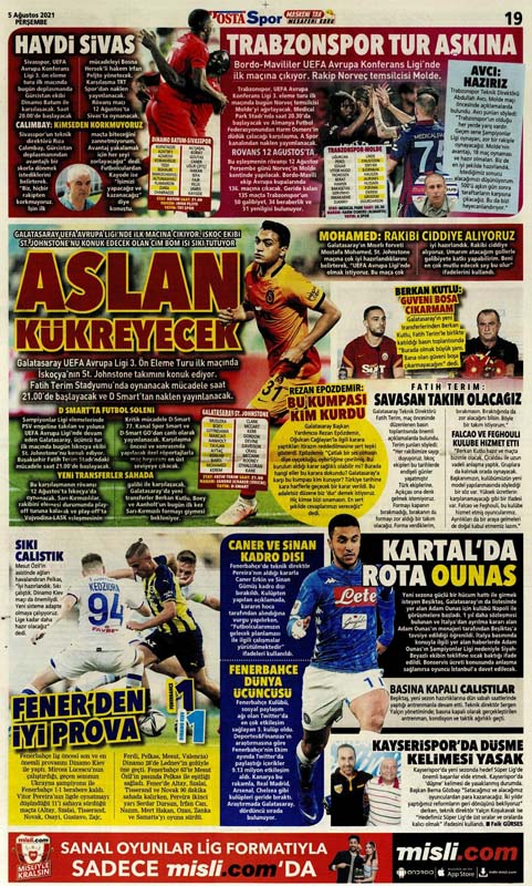 5 Ağustos 2021 Perşembe günün spor manşetleri | Tokyo'da hedefte 2 altın madalya var 16