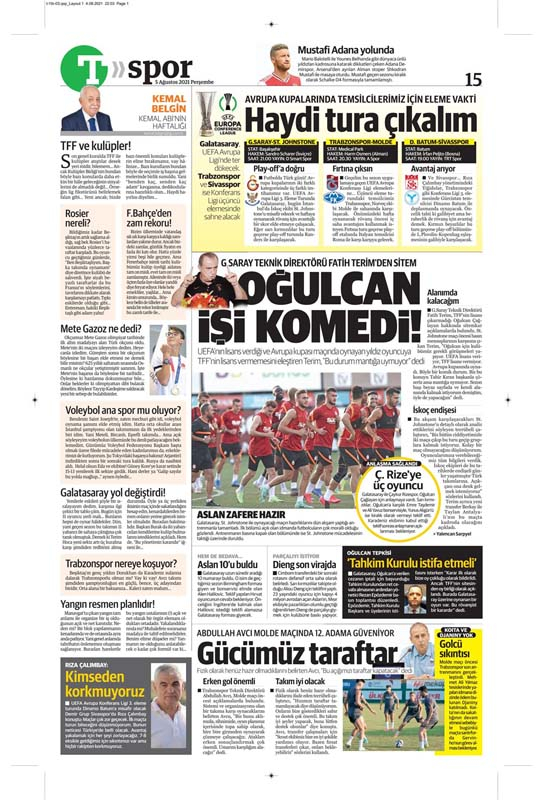 5 Ağustos 2021 Perşembe günün spor manşetleri | Tokyo'da hedefte 2 altın madalya var 22