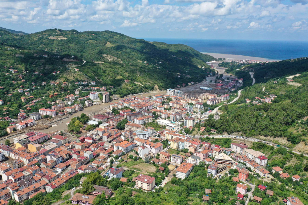 Sel felaketinin bıraktığı hasar havadan görüntülendi! İşte Kastamonu Bozkurt'tan fotoğraflar... 4