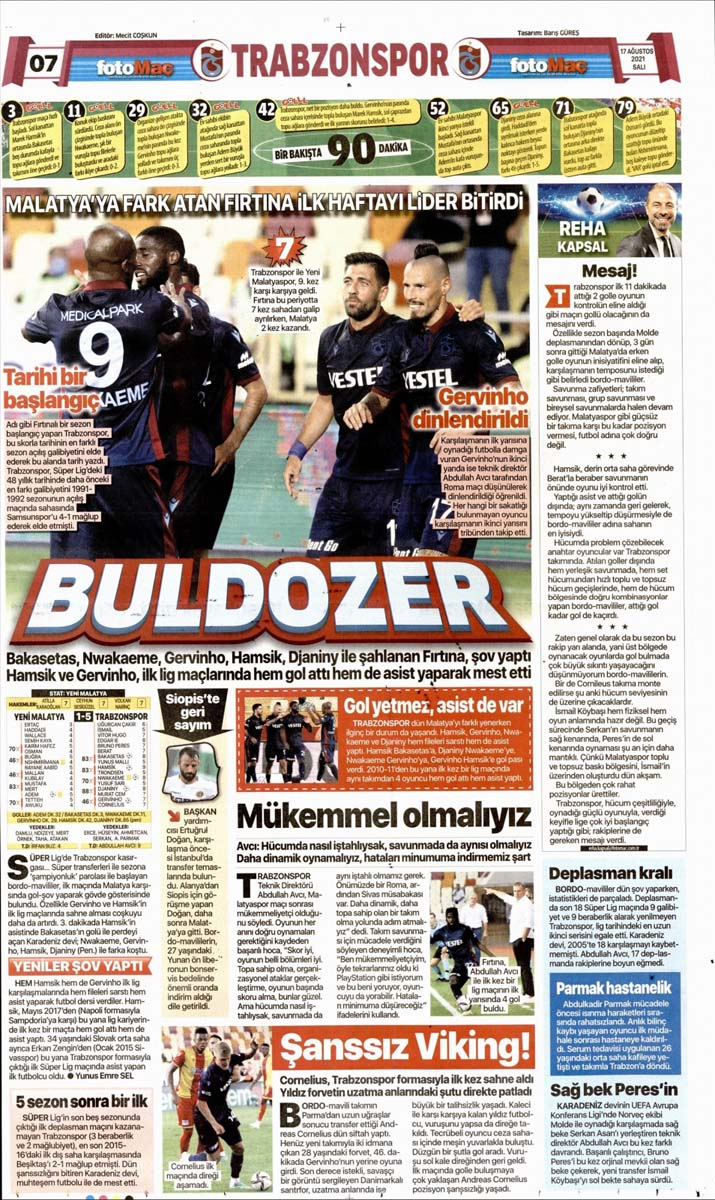 Günün spor gazete manşetleri 17 Ağustos 2021 Salı | Fenerbahçe, Galatasaray, Trabzonspor ve Beşiktaş'tan haberler 16