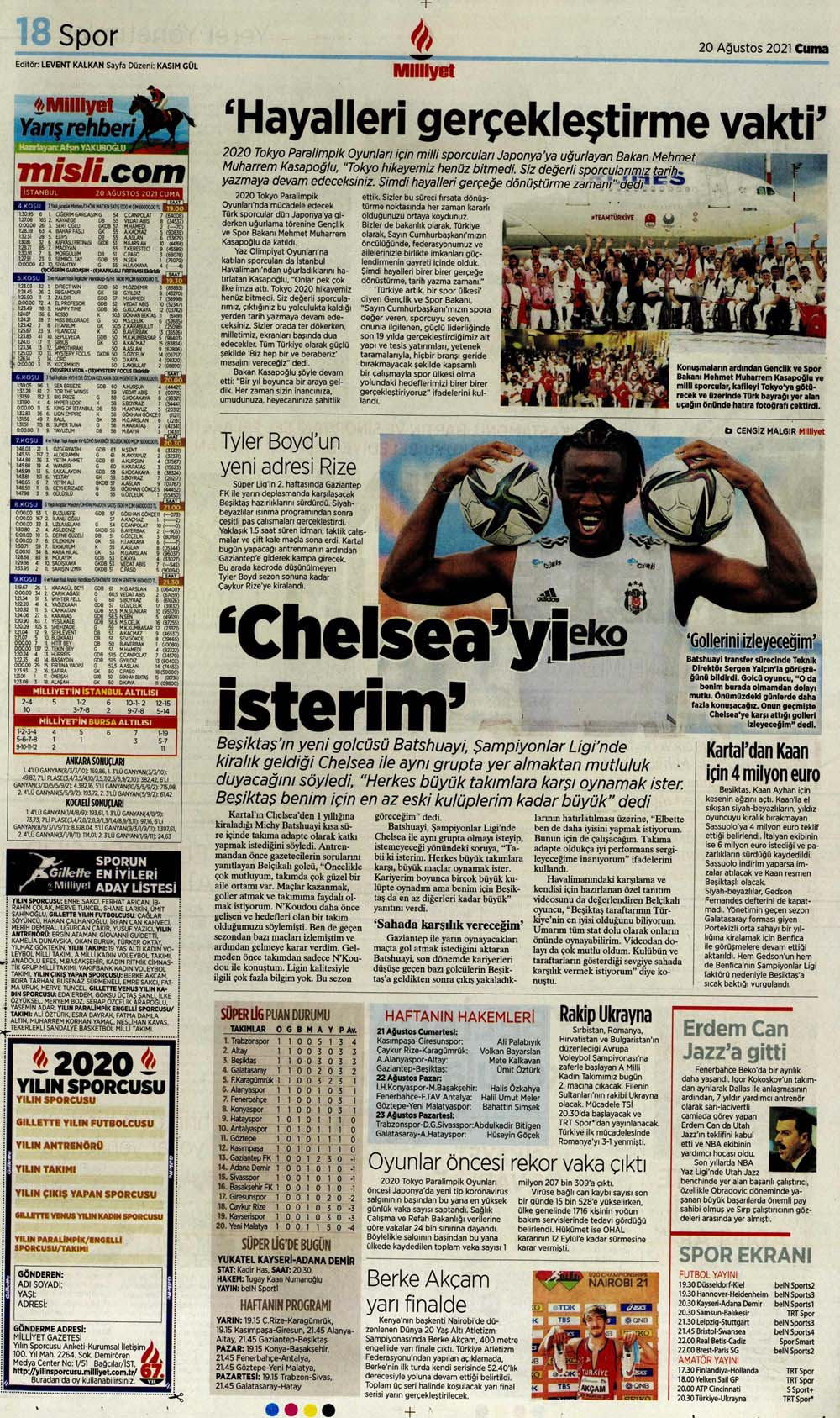 20 Ağustos 2021 Cuma günün spor manşetleri | Avrupa'da sadece Fenerbahçe'yle güldük! 22