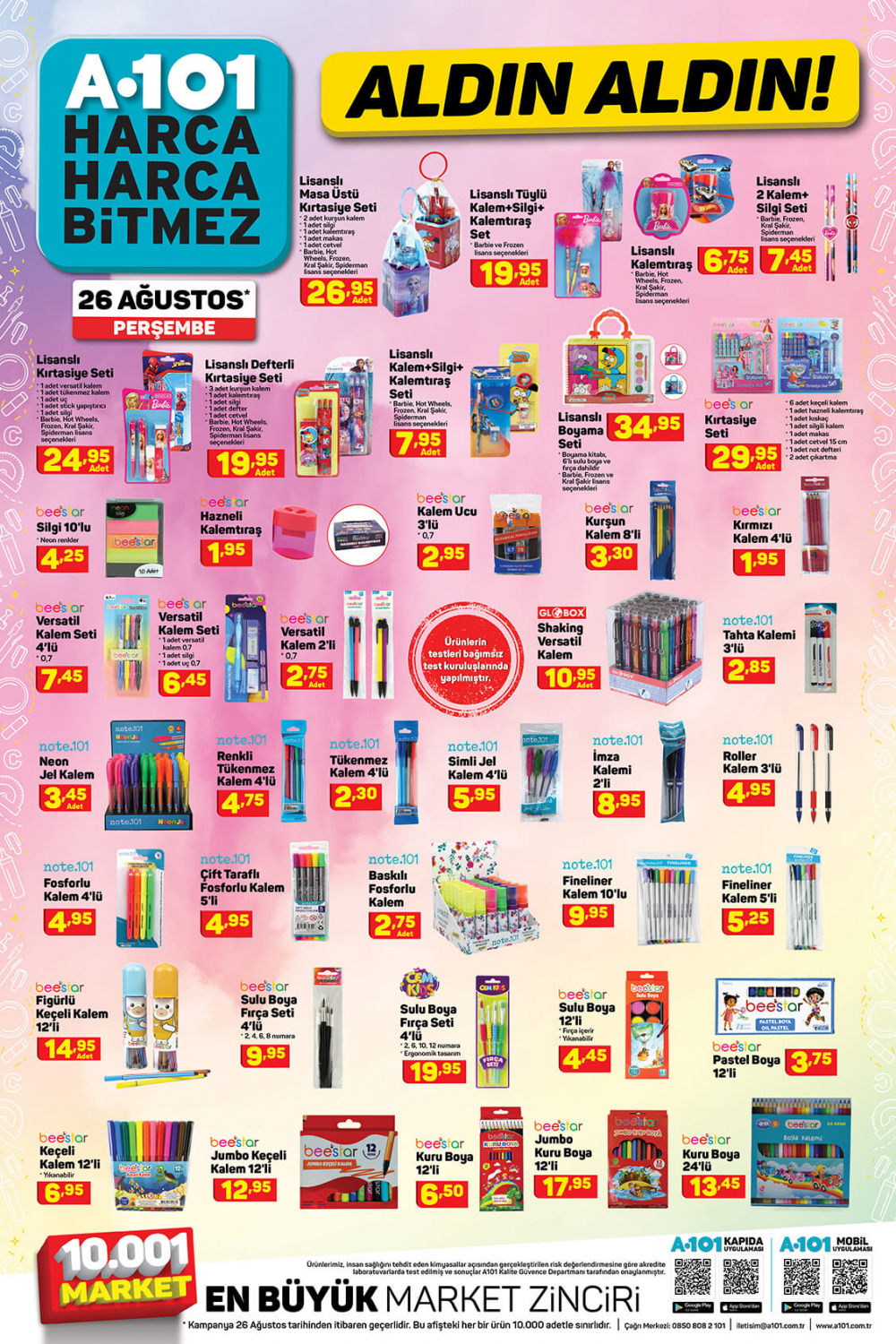 27 Ağustos A101 kataloğu | Büyük ve küçük teknolojik aletler, okul araç ve gereçleri, ev aletleri en uygun fiyatlarla A101'de! 10