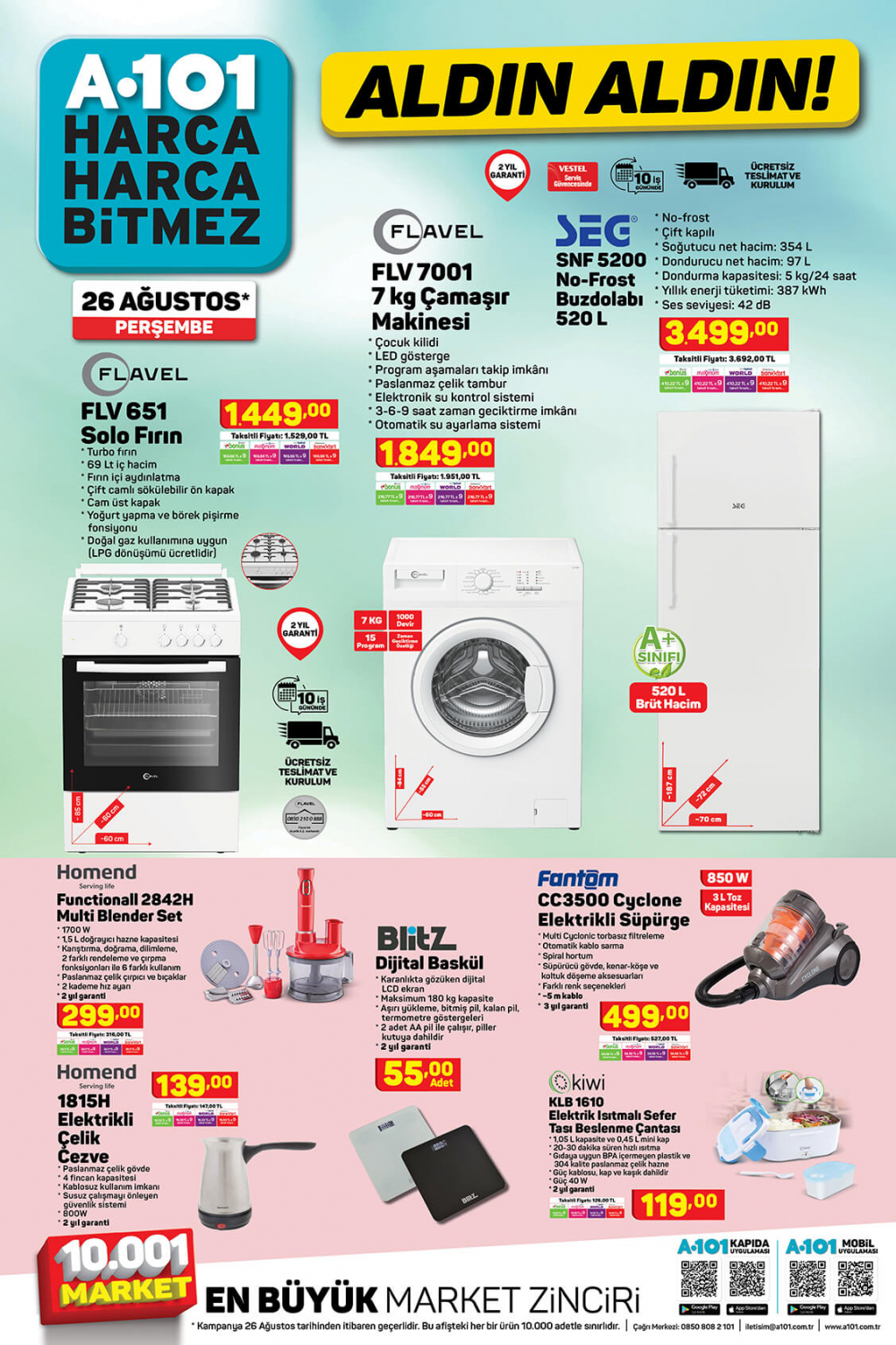 27 Ağustos A101 kataloğu | Büyük ve küçük teknolojik aletler, okul araç ve gereçleri, ev aletleri en uygun fiyatlarla A101'de! 11