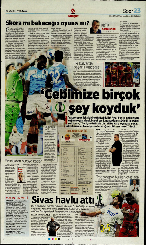 27 Ağustos 2021 Cuma günün spor manşetleri | Cimbom ve Kanarya turladı, Sivas ve Trabzon veda etti! 20