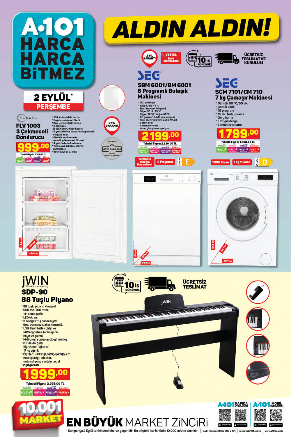 3 Eylül A101 kataloğu | Büyük ve küçük teknolojik ve ev aletleri en uygun fiyatlarla A101'de! 6