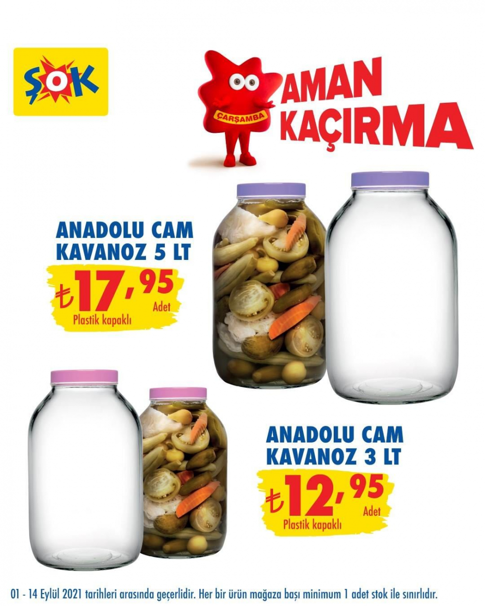 ŞOK 13 Eylül 2021 aktüel ürünler kataloğu | Kavanoz ve kavanoz kapağı çeşitleri ŞOK'ta