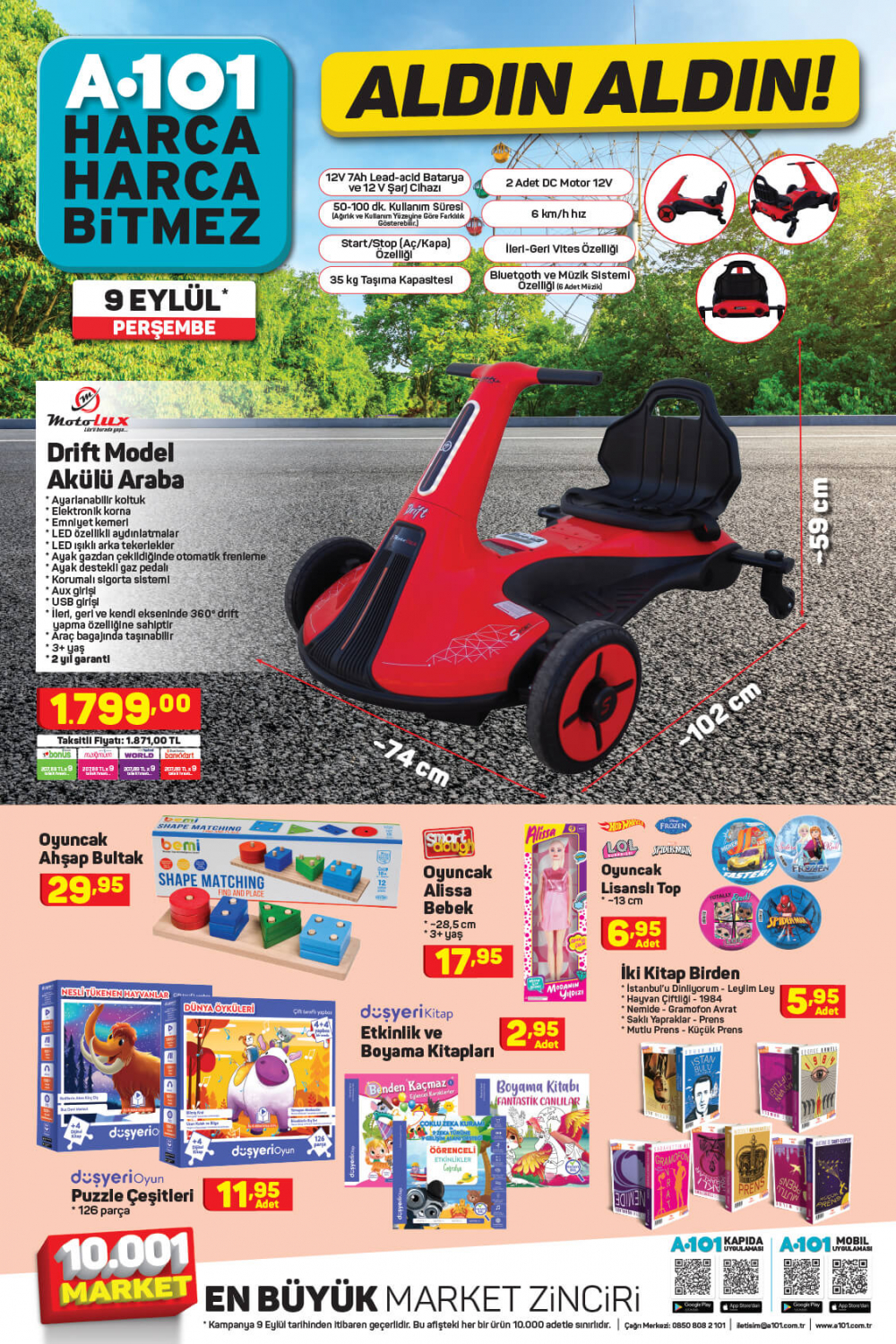 15 Eylül A101 kataloğu | Büyük ve küçük teknolojik ve ev aletlerinden, beyaz eşyalara, bahçe ekipmanlarından oyuncaklara en uygun fiyatlar A101'de! 5