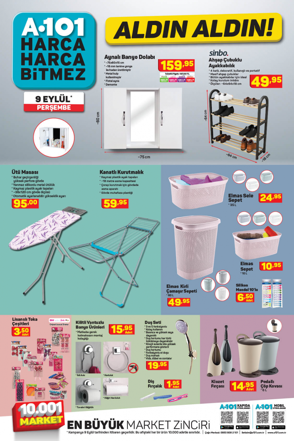 15 Eylül A101 kataloğu | Büyük ve küçük teknolojik ve ev aletlerinden, beyaz eşyalara, bahçe ekipmanlarından oyuncaklara en uygun fiyatlar A101'de! 6