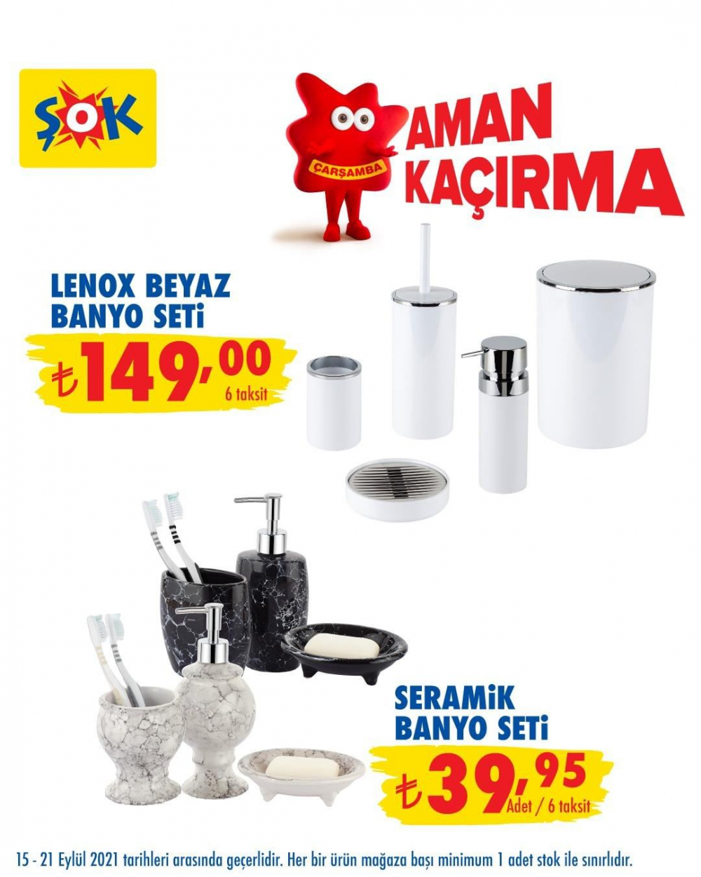 ŞOK 21 Eylül 2021 aktüel ürünler kataloğu | Lenox Beyaz Banyo Seti özel fiyata ŞOK'ta 15