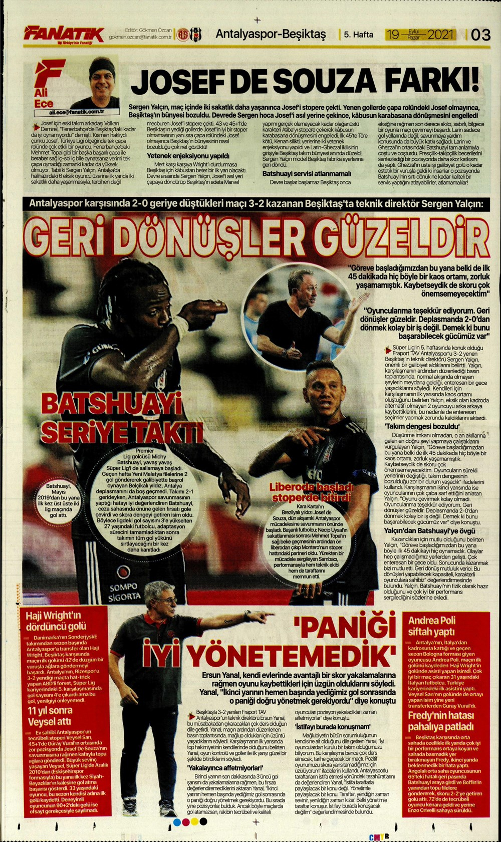 19 Eylül 2021 Pazar günün spor manşetleri | Trabzonspor tek golle güldü, Beşiktaş'tan mucize geri dönüş! 10