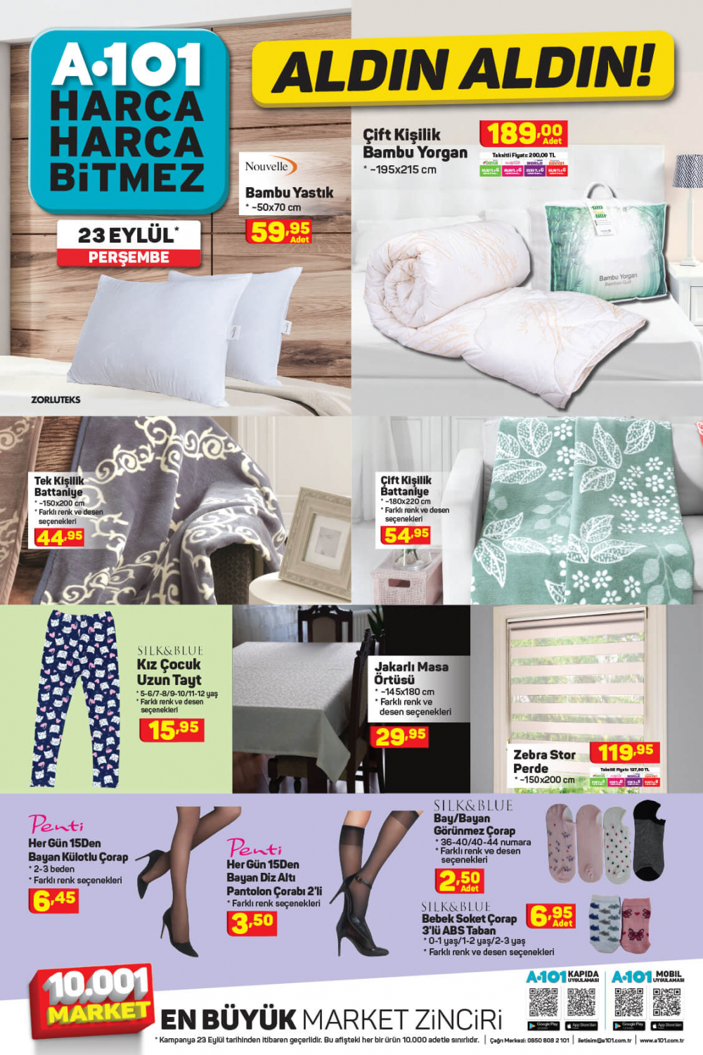 24 Eylül A101 kataloğu | Büyük ve küçük teknolojik ve ev aletlerinden, beyaz eşyalara, spor malzemelerinden en uygun fiyatlar A101'de! 10