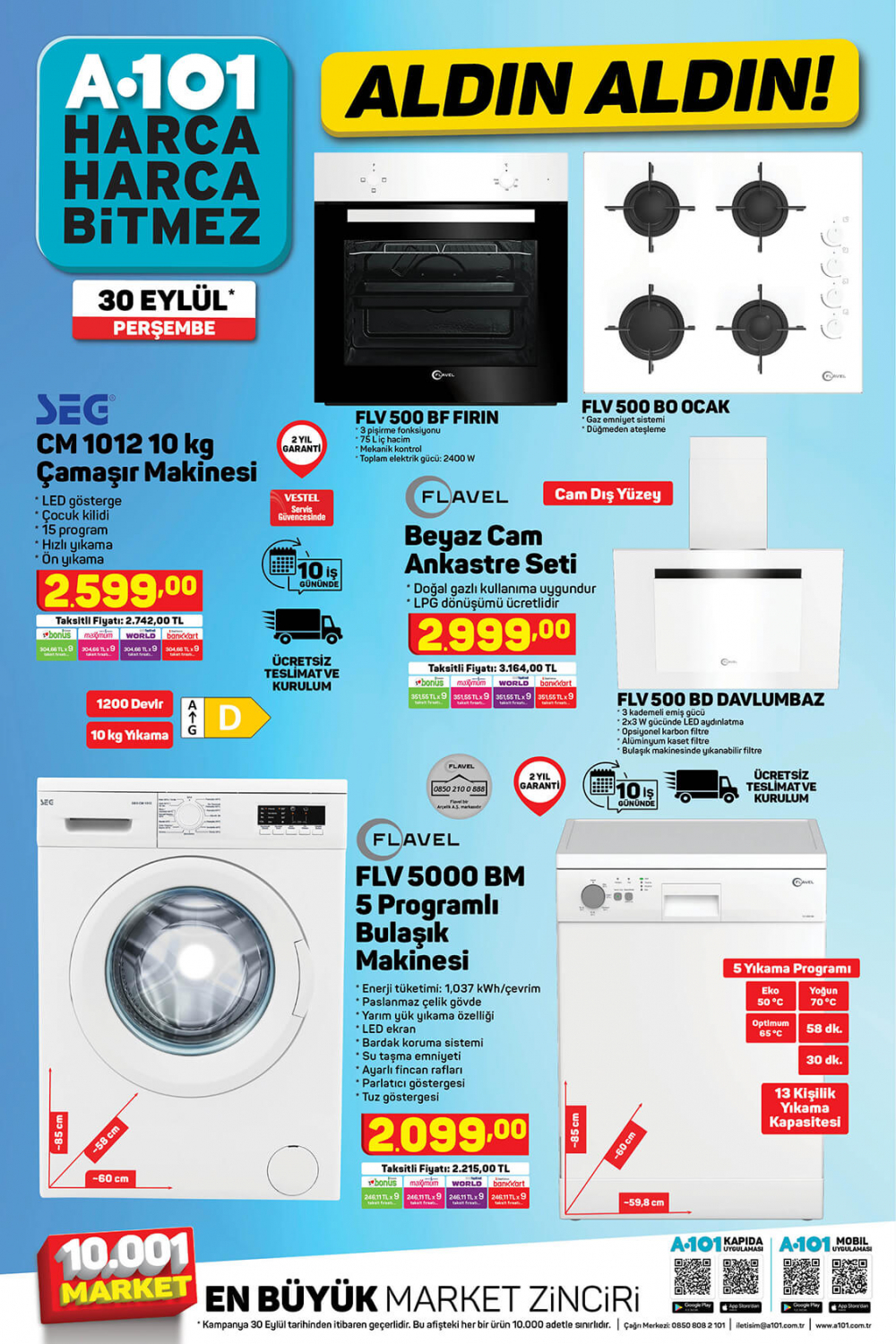 1 Ekim A101 kataloğu | Büyük ve küçük teknolojik ve ev aletlerinden, beyaz eşyalara, bahçe ekipmanlarından oyuncaklara en uygun fiyatlar A101'de! 10
