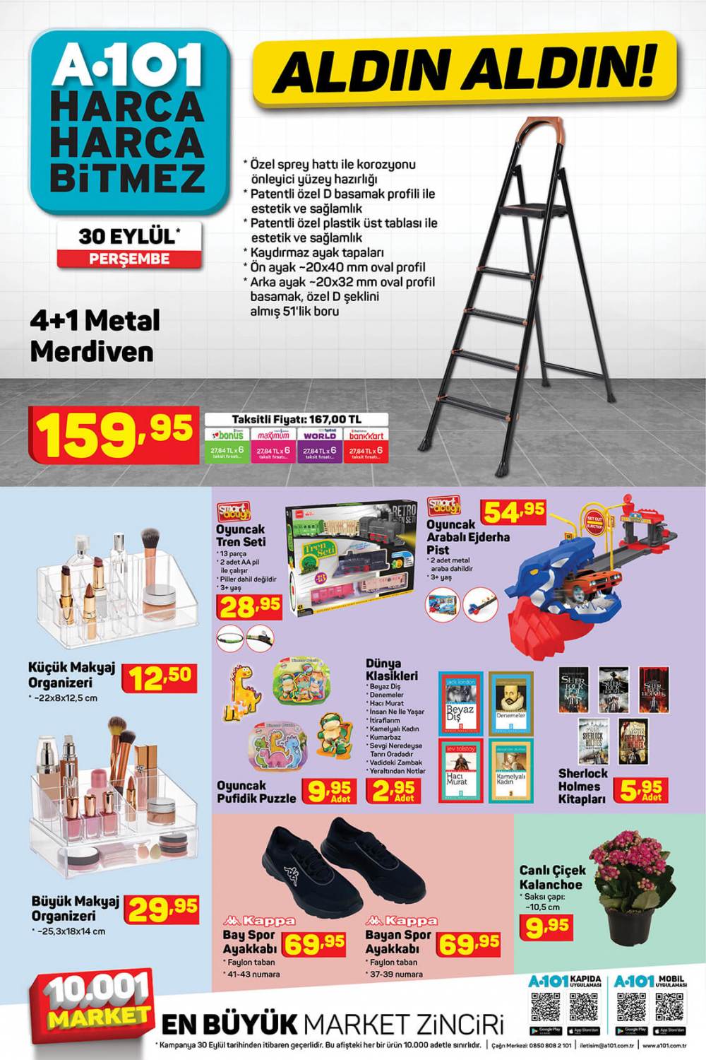 1 Ekim A101 kataloğu | Büyük ve küçük teknolojik ve ev aletlerinden, beyaz eşyalara, bahçe ekipmanlarından oyuncaklara en uygun fiyatlar A101'de! 3