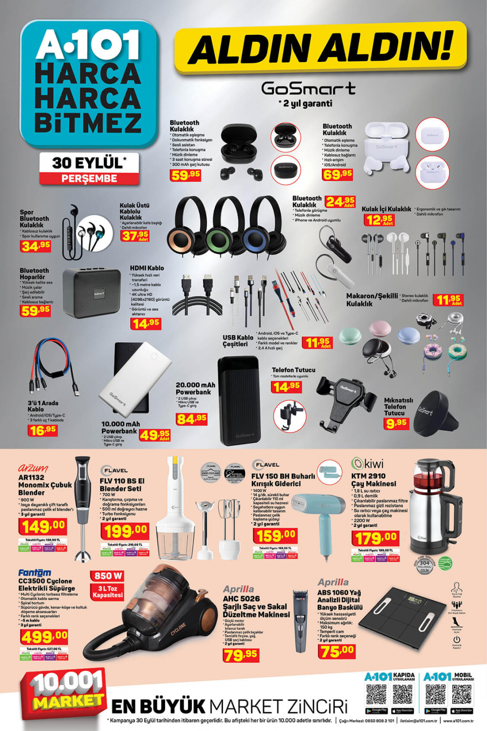 1 Ekim A101 kataloğu | Büyük ve küçük teknolojik ve ev aletlerinden, beyaz eşyalara, bahçe ekipmanlarından oyuncaklara en uygun fiyatlar A101'de! 6