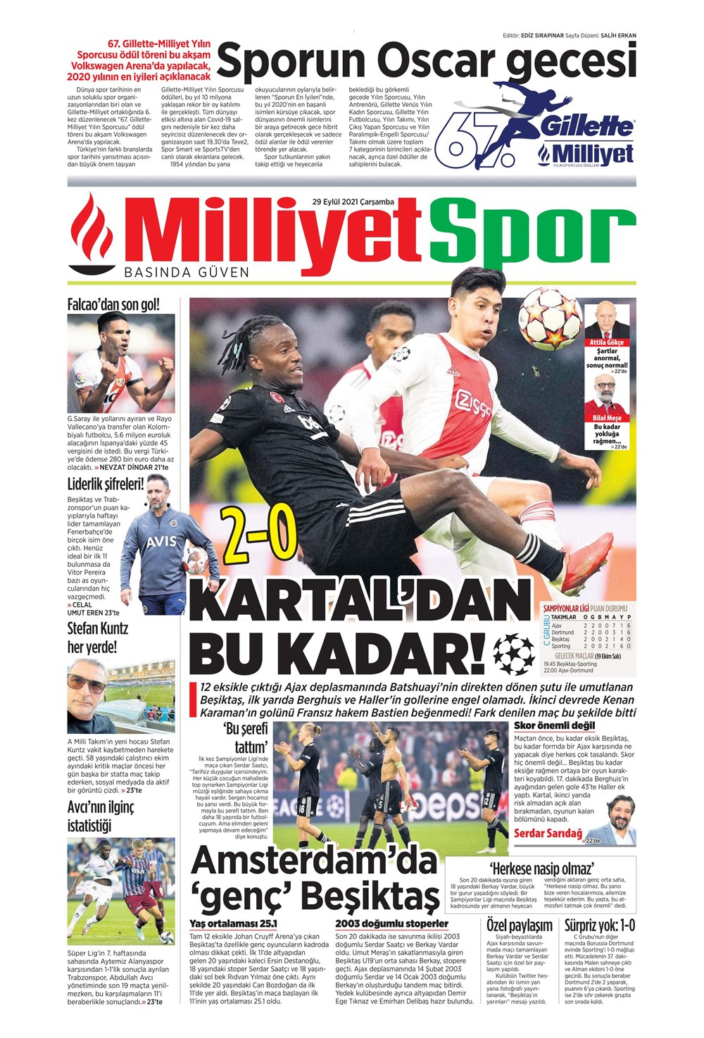 29 Eylül 2021 Çarşamba günün spor manşetleri | Kartal, Hollanda'dan eli boş döndü! 8