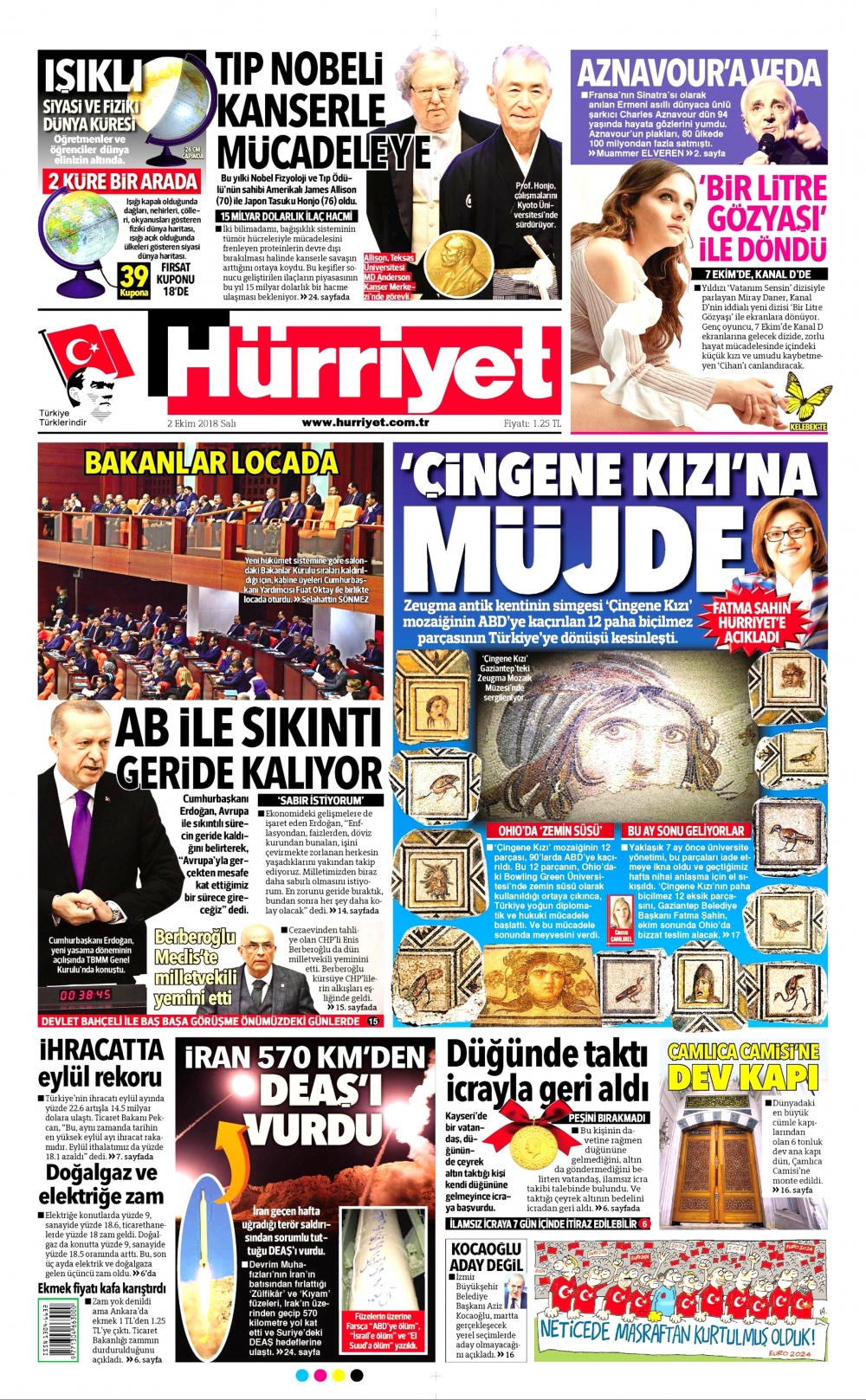 2 Ekim 2018 Salı gazete manşetleri 11
