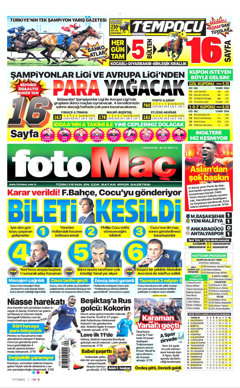 2 Ekim 2018 Salı gazete manşetleri 13