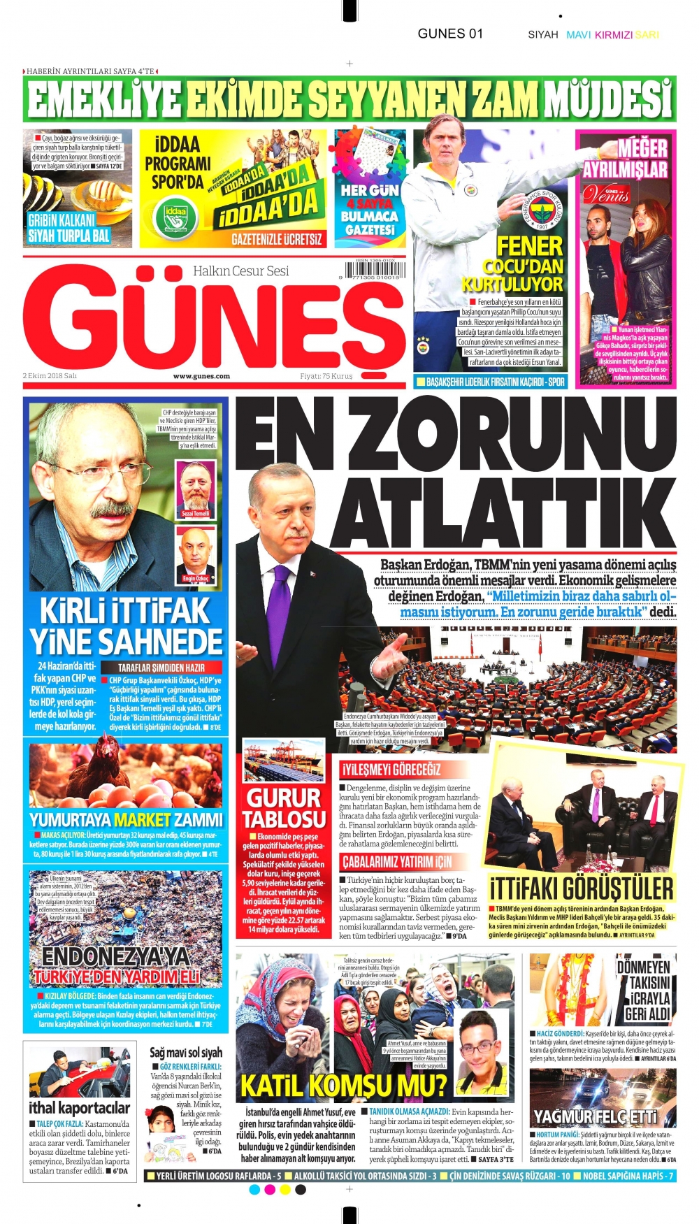 2 Ekim 2018 Salı gazete manşetleri 14
