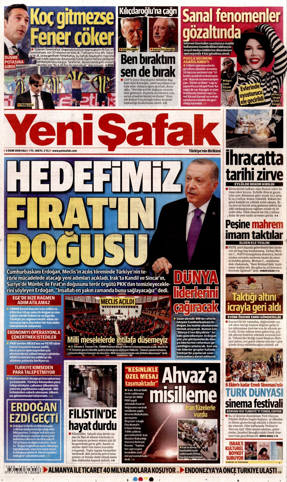 2 Ekim 2018 Salı gazete manşetleri 15