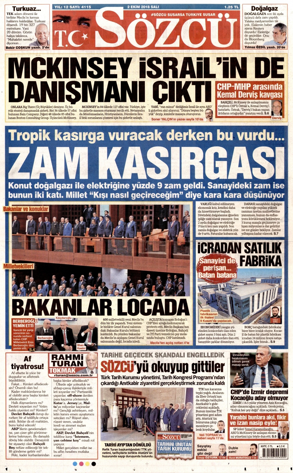 2 Ekim 2018 Salı gazete manşetleri 16