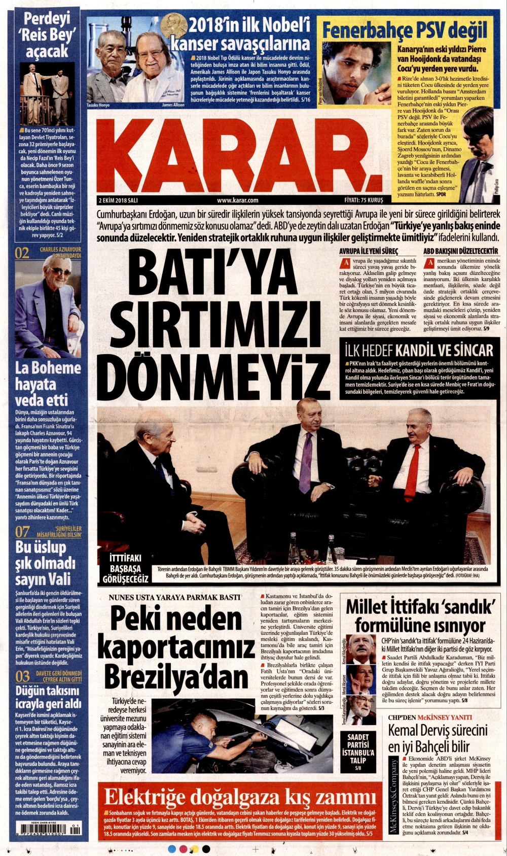 2 Ekim 2018 Salı gazete manşetleri 5