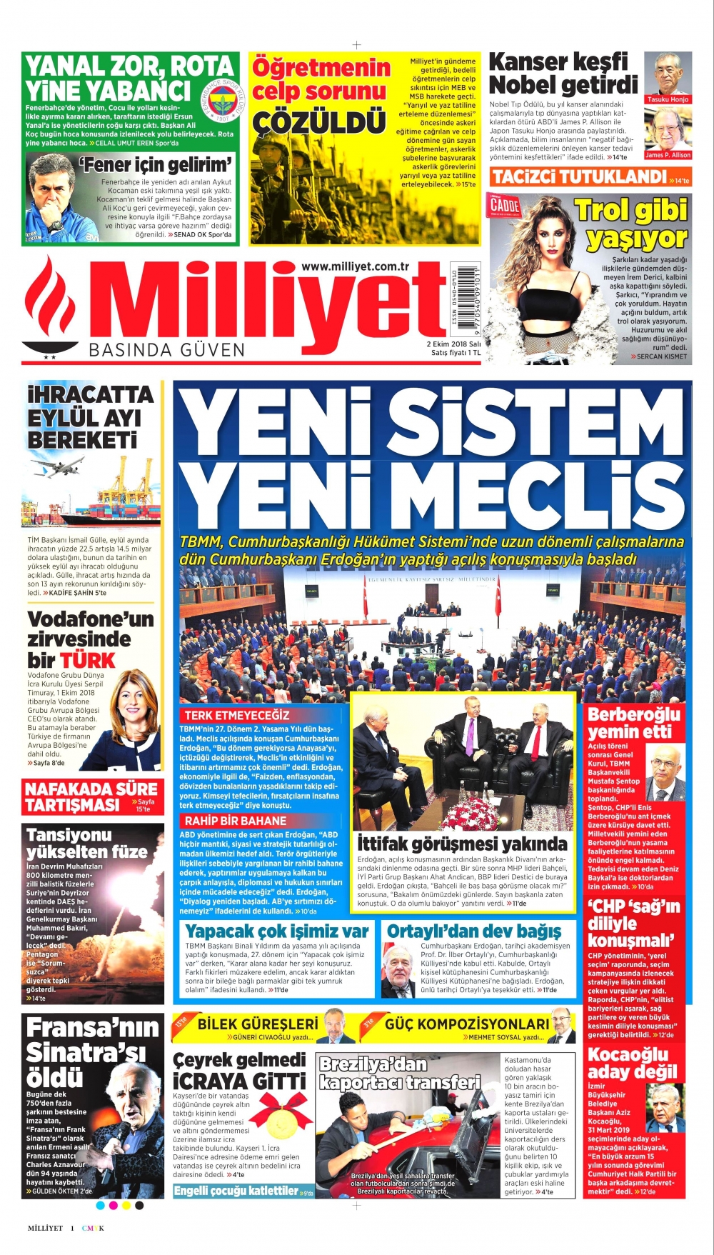 2 Ekim 2018 Salı gazete manşetleri 7