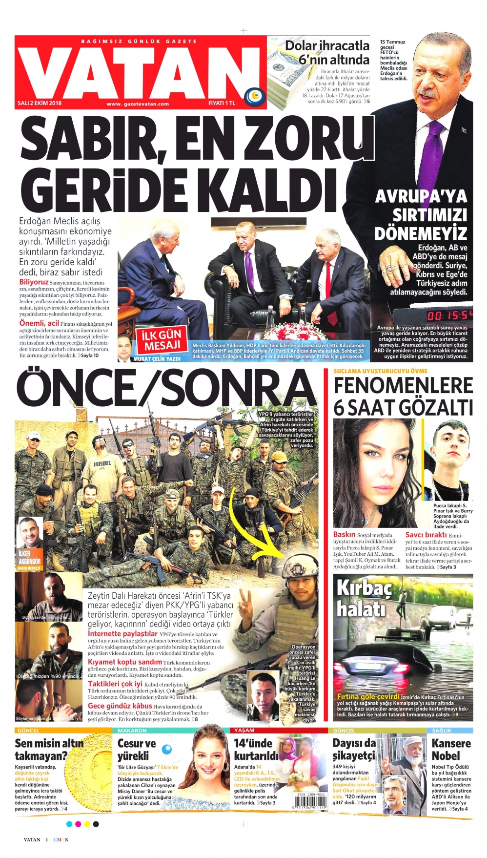 2 Ekim 2018 Salı gazete manşetleri 9