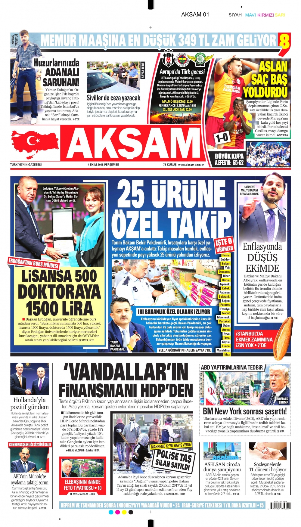 4 Ekim 2018 Perşembe gazete manşetleri 1