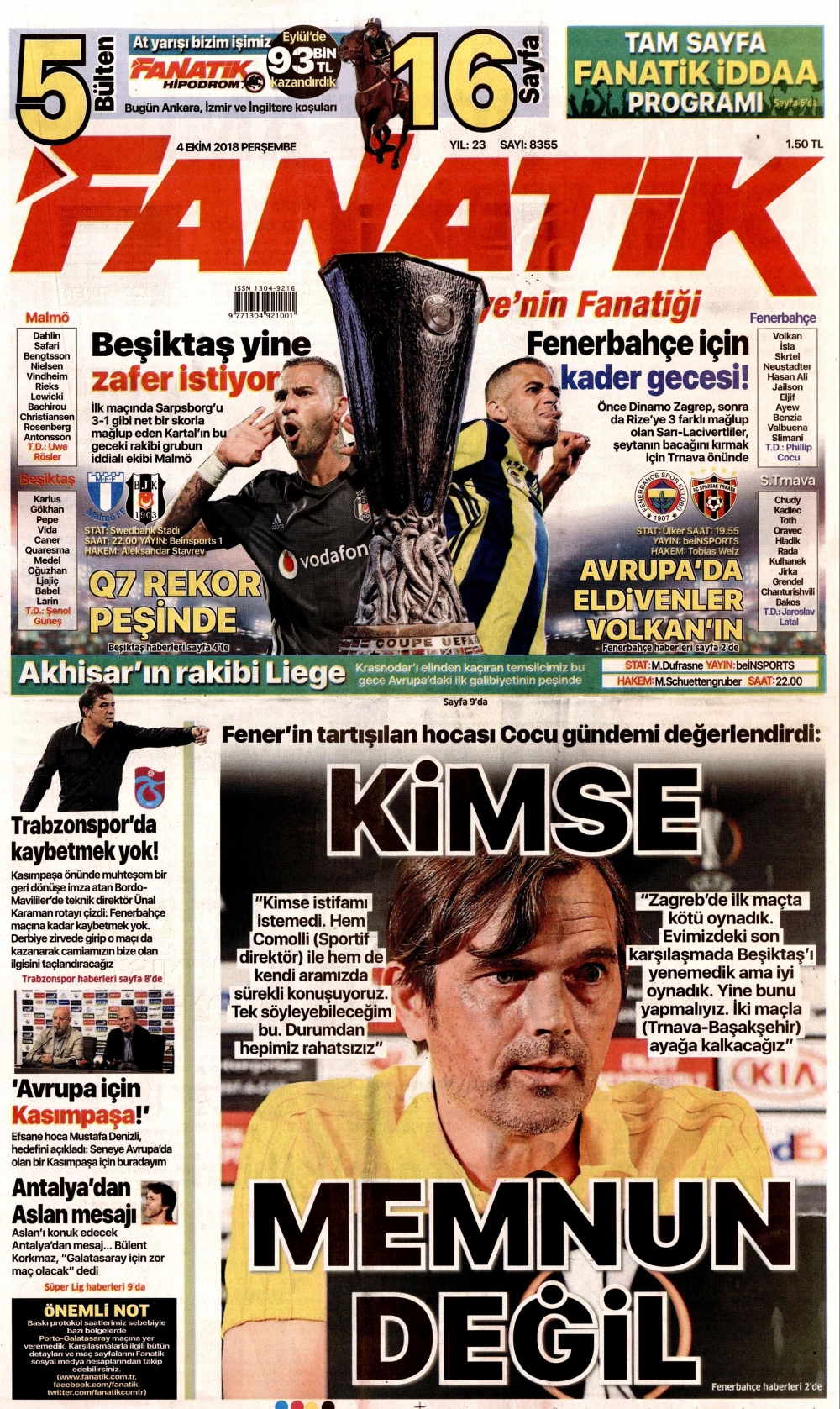 4 Ekim 2018 Perşembe gazete manşetleri 17