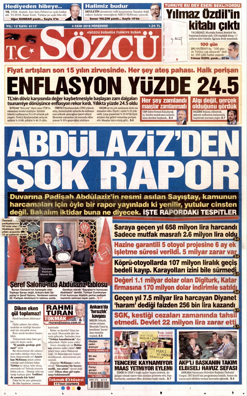 4 Ekim 2018 Perşembe gazete manşetleri 19