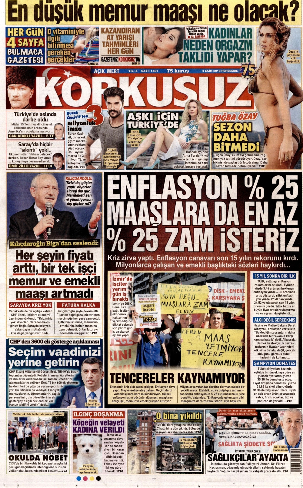 4 Ekim 2018 Perşembe gazete manşetleri 20