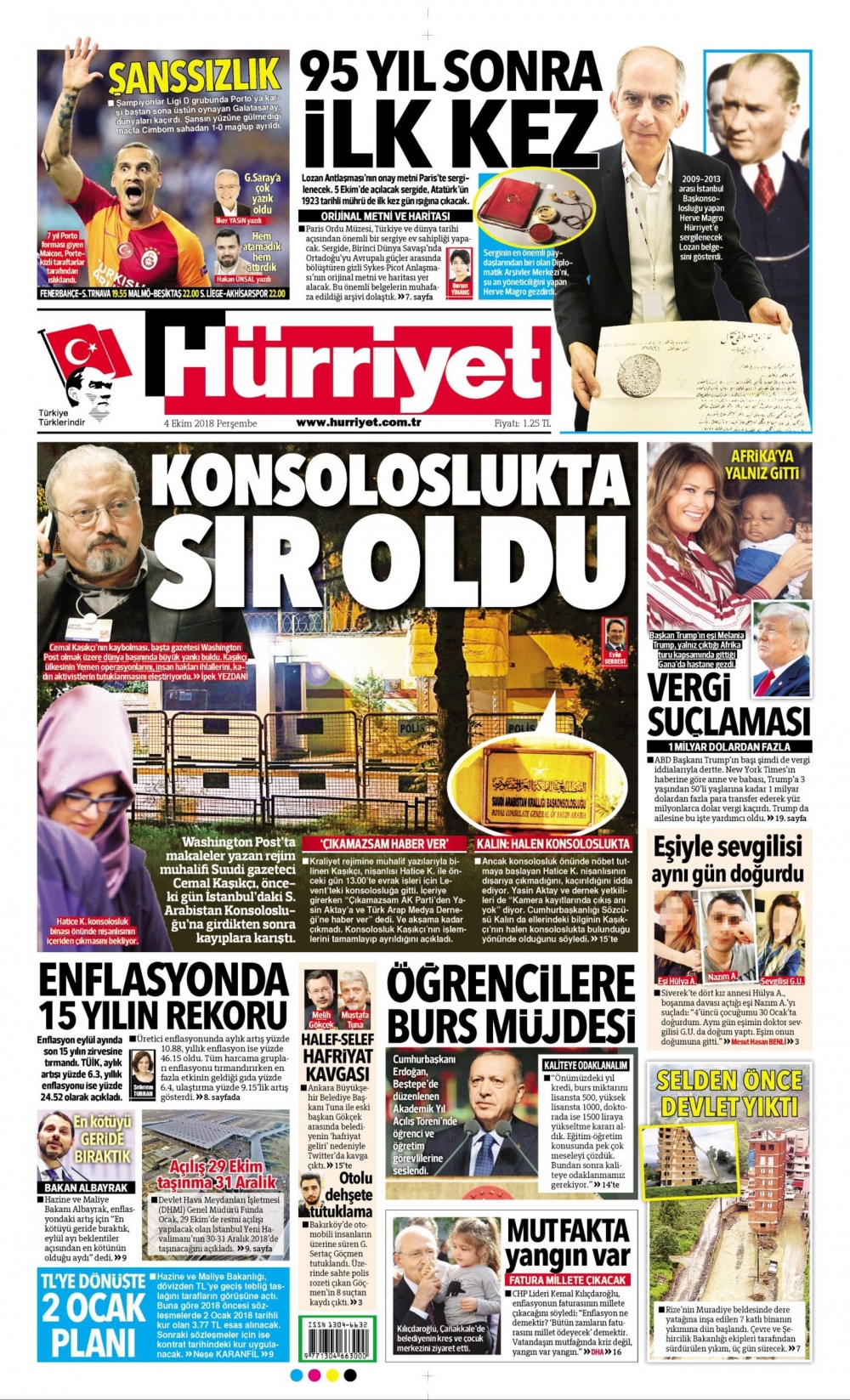 4 Ekim 2018 Perşembe gazete manşetleri 6