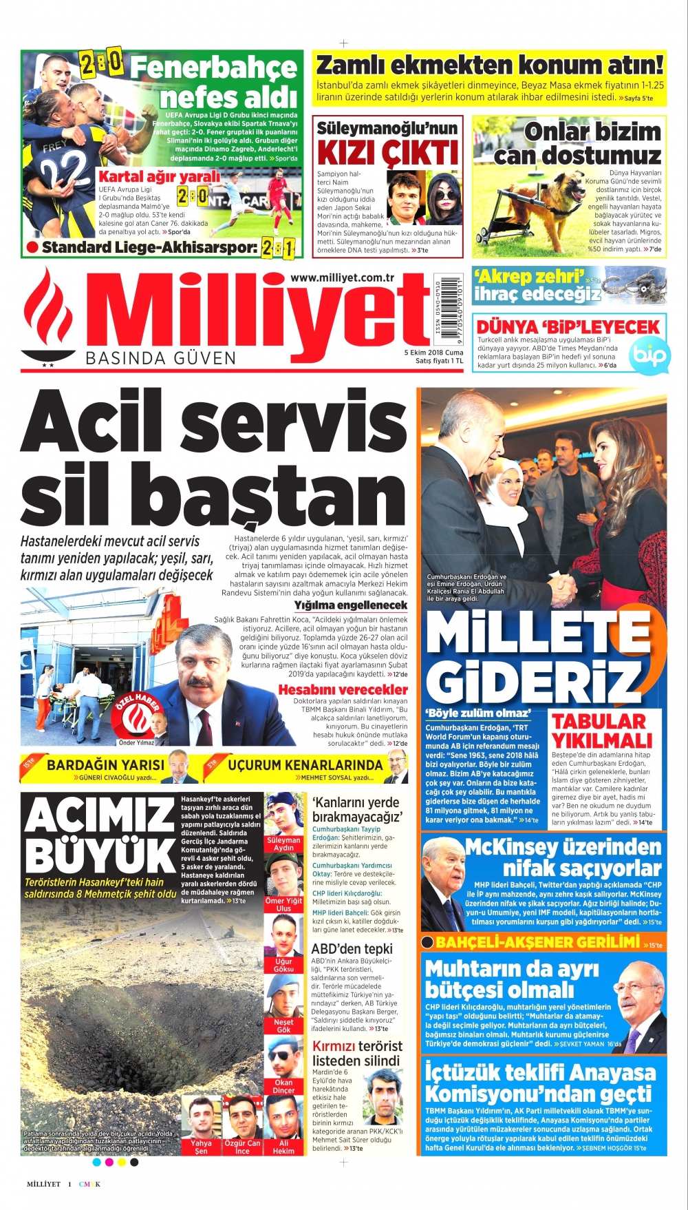 Gazeteler bugün ne yazdı? | 5 Ekim 2018 gazete manşetleri 12