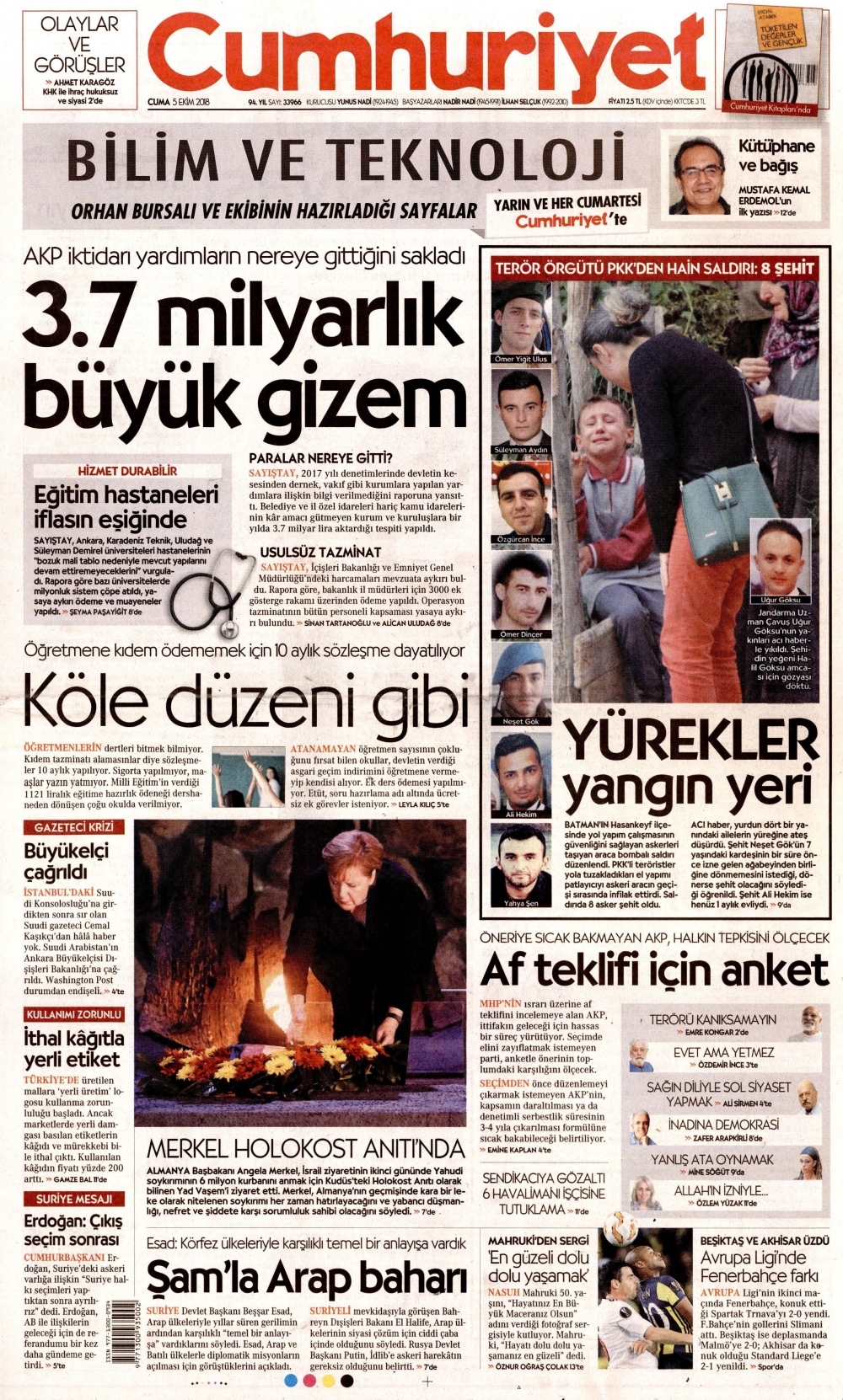 Gazeteler bugün ne yazdı? | 5 Ekim 2018 gazete manşetleri 17