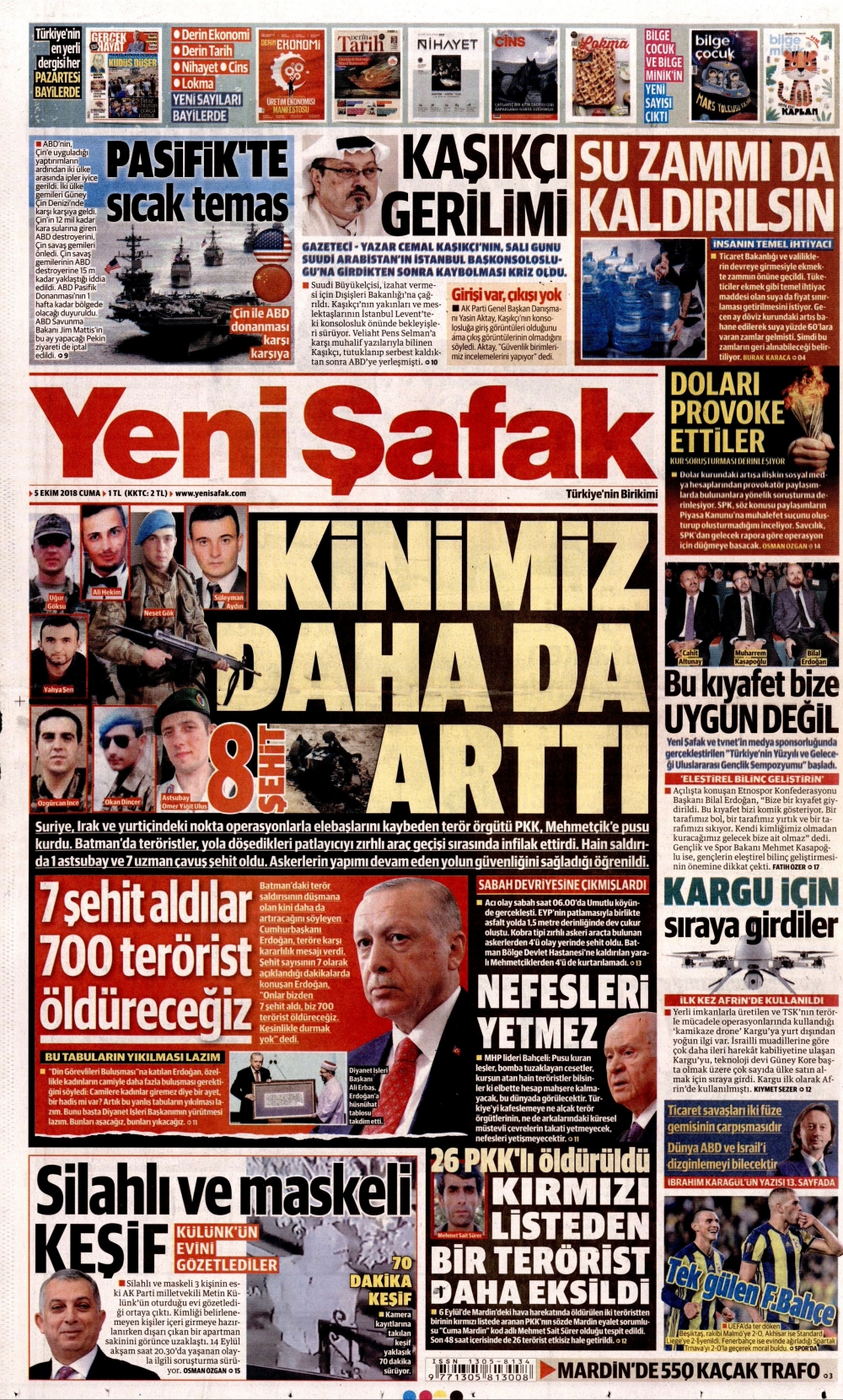 Gazeteler bugün ne yazdı? | 5 Ekim 2018 gazete manşetleri 18