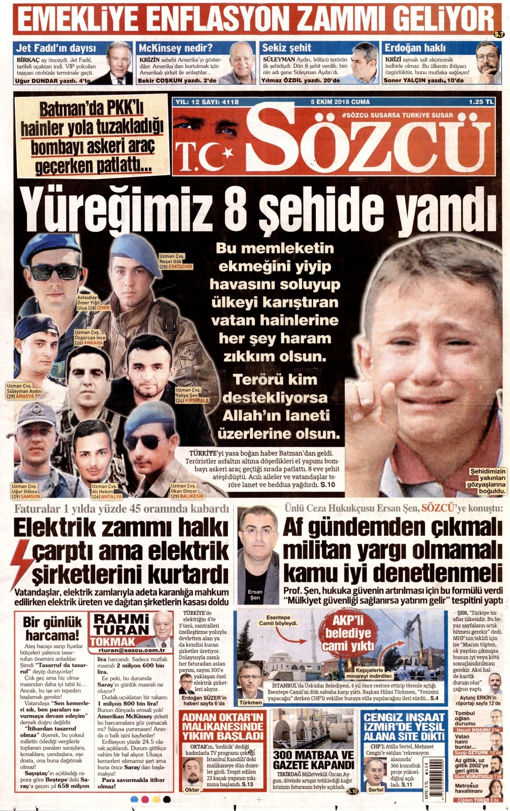 Gazeteler bugün ne yazdı? | 5 Ekim 2018 gazete manşetleri 19