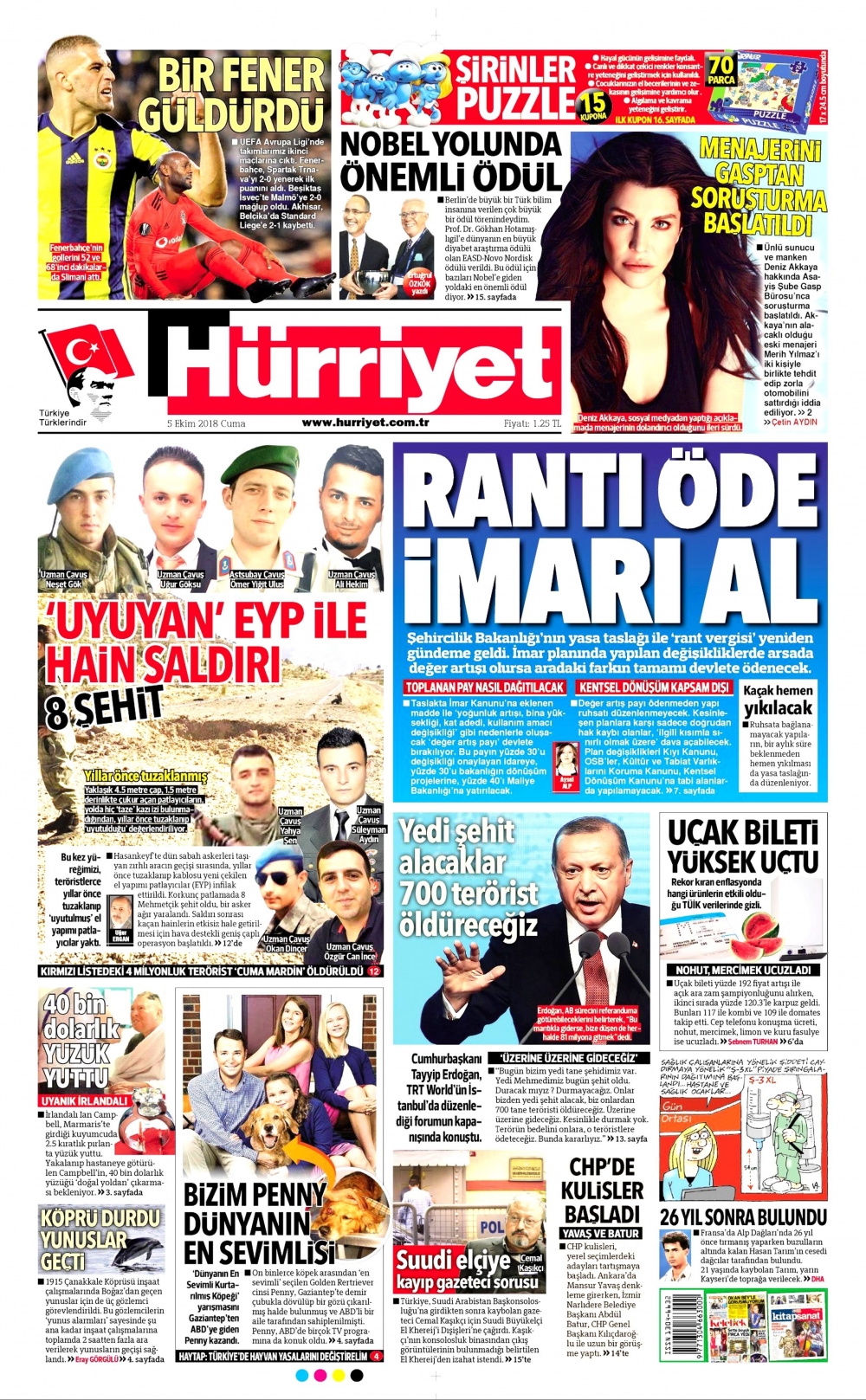 Gazeteler bugün ne yazdı? | 5 Ekim 2018 gazete manşetleri 3