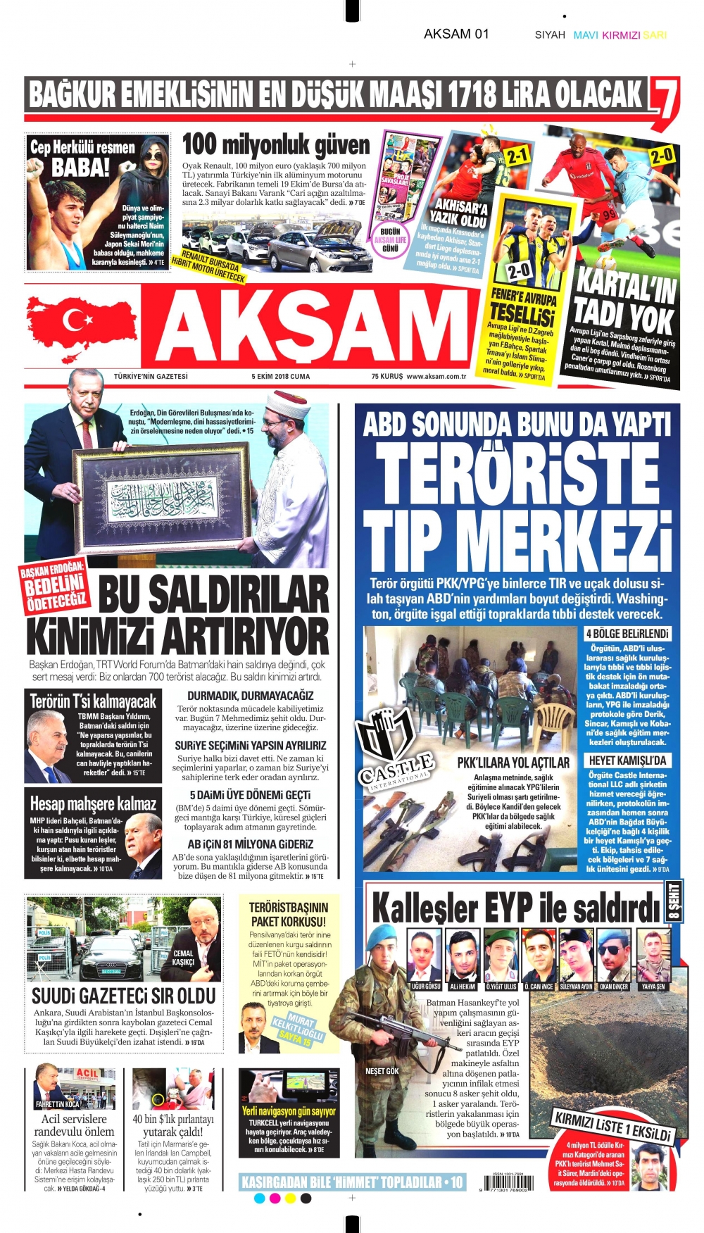 Gazeteler bugün ne yazdı? | 5 Ekim 2018 gazete manşetleri 5