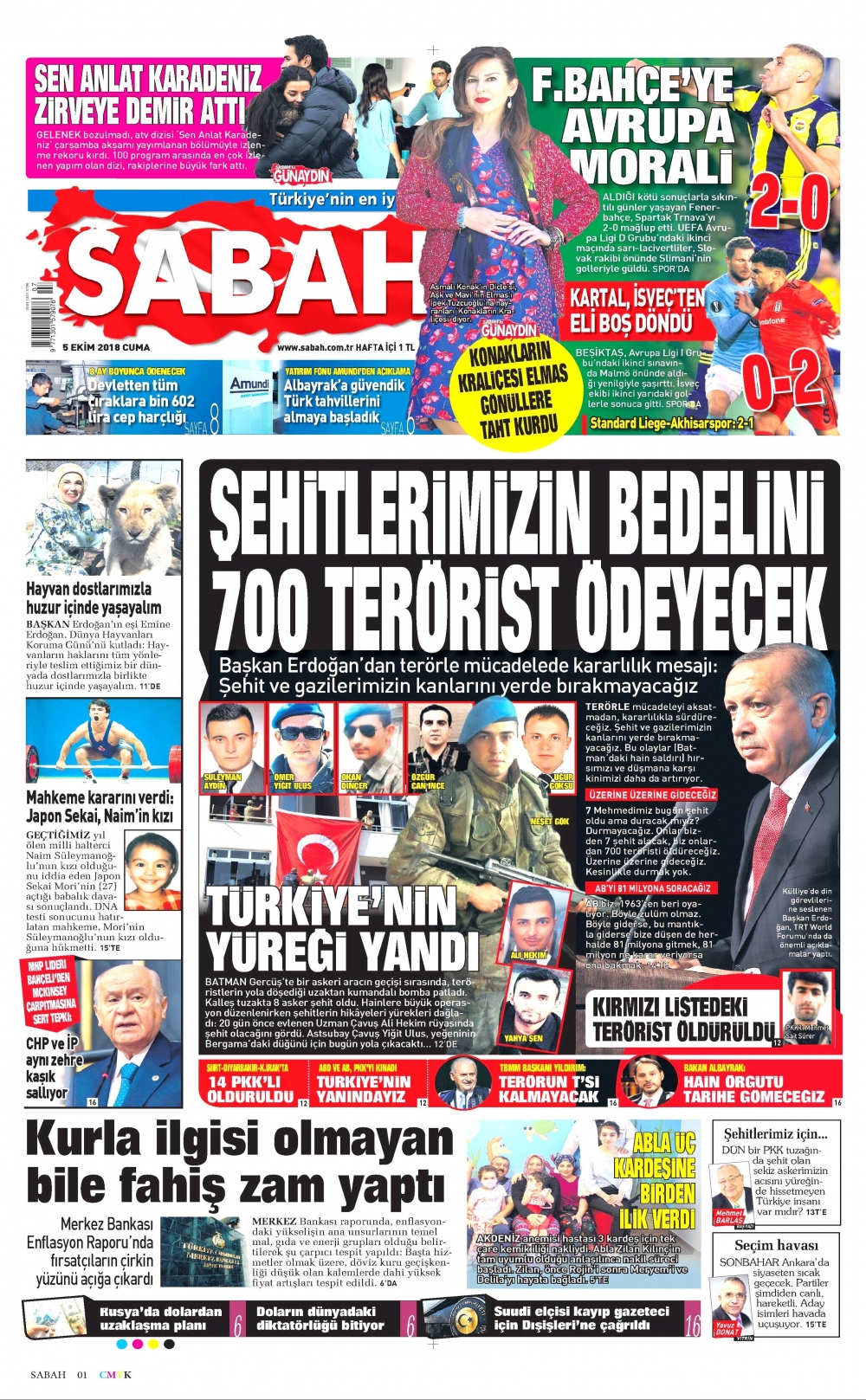 Gazeteler bugün ne yazdı? | 5 Ekim 2018 gazete manşetleri 8