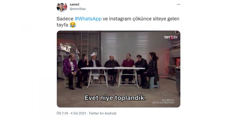 Twitter'da paylaşımda bulunup ti'ye aldılar! İşte Instagram, WhatsApp ve Facebook'un çökmesi sonrası yapılan paylaşımlar 3
