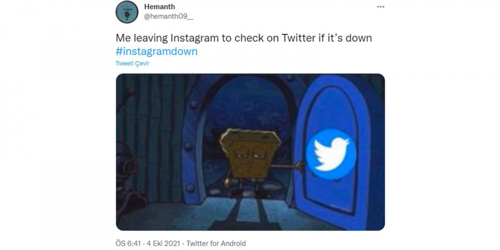 Twitter'da paylaşımda bulunup ti'ye aldılar! İşte Instagram, WhatsApp ve Facebook'un çökmesi sonrası yapılan paylaşımlar 4