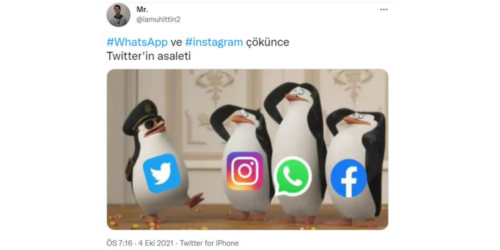 Twitter'da paylaşımda bulunup ti'ye aldılar! İşte Instagram, WhatsApp ve Facebook'un çökmesi sonrası yapılan paylaşımlar 5