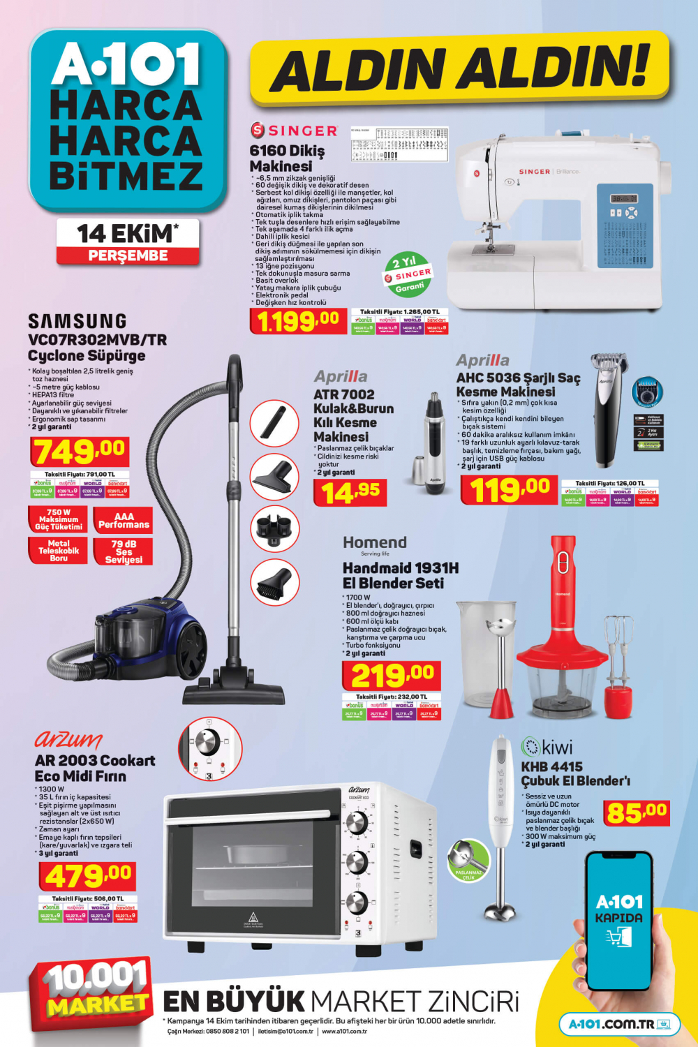 22 Ekim Cuma 2021 A101 aktüel ürünler kataloğu | Büyük ve küçük teknolojik ve ev aletlerinden, beyaz eşyalara, bahçe ekipmanlarından oyuncaklara en uygun fiyatlar A101'de! 12