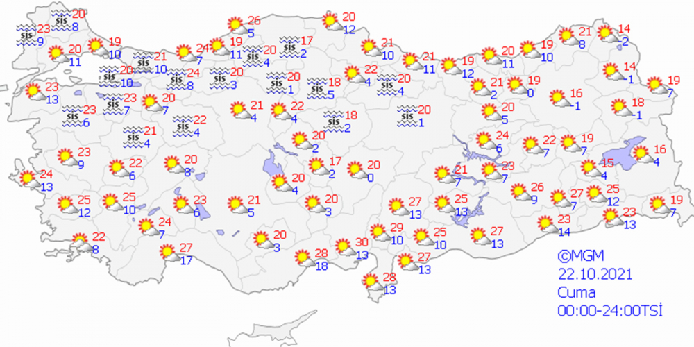 Meteoroloji il il uyardı! 24 Ekim Pazar gününe dikkat 5