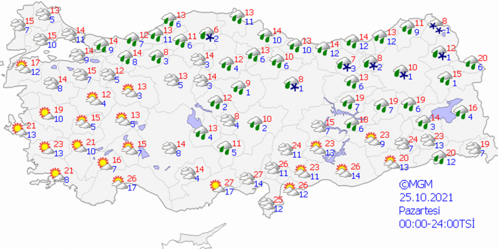 Meteoroloji il il uyardı! 24 Ekim Pazar gününe dikkat 8