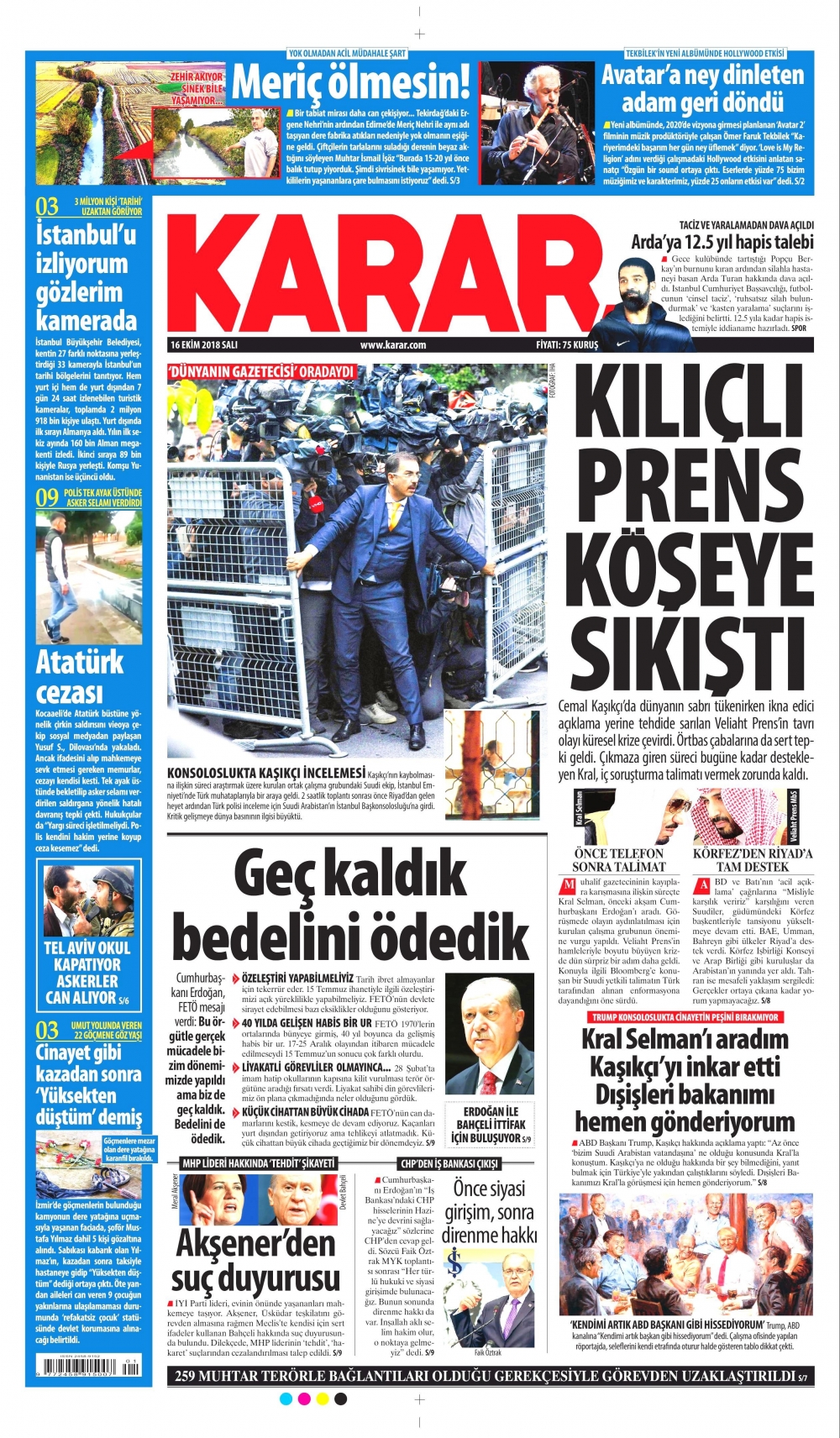 Gazeteler bugün ne yazdı? |16 Ekim 2018 gazete manşetleri 11