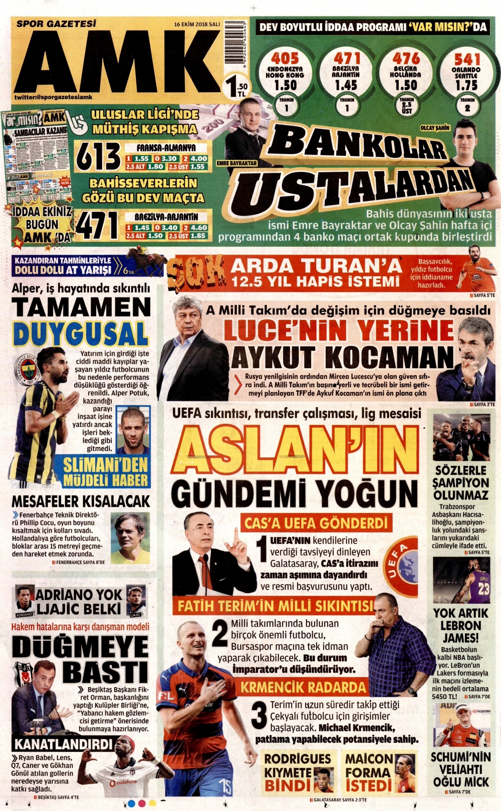 Gazeteler bugün ne yazdı? |16 Ekim 2018 gazete manşetleri 15