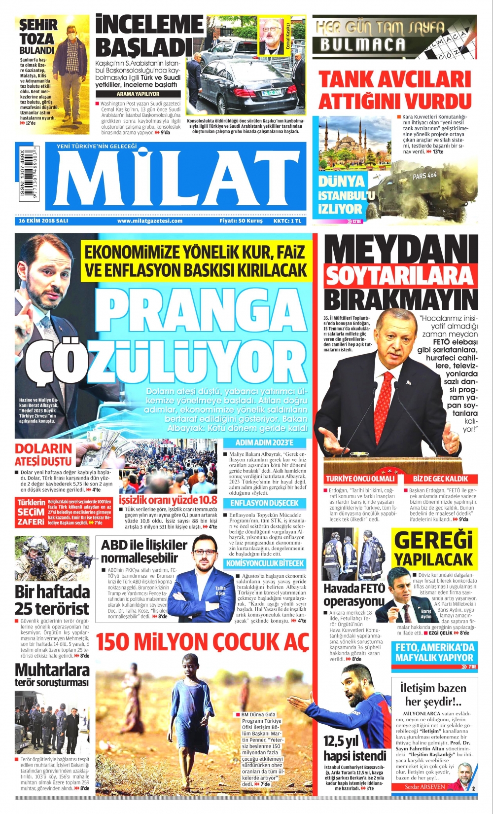 Gazeteler bugün ne yazdı? |16 Ekim 2018 gazete manşetleri 8