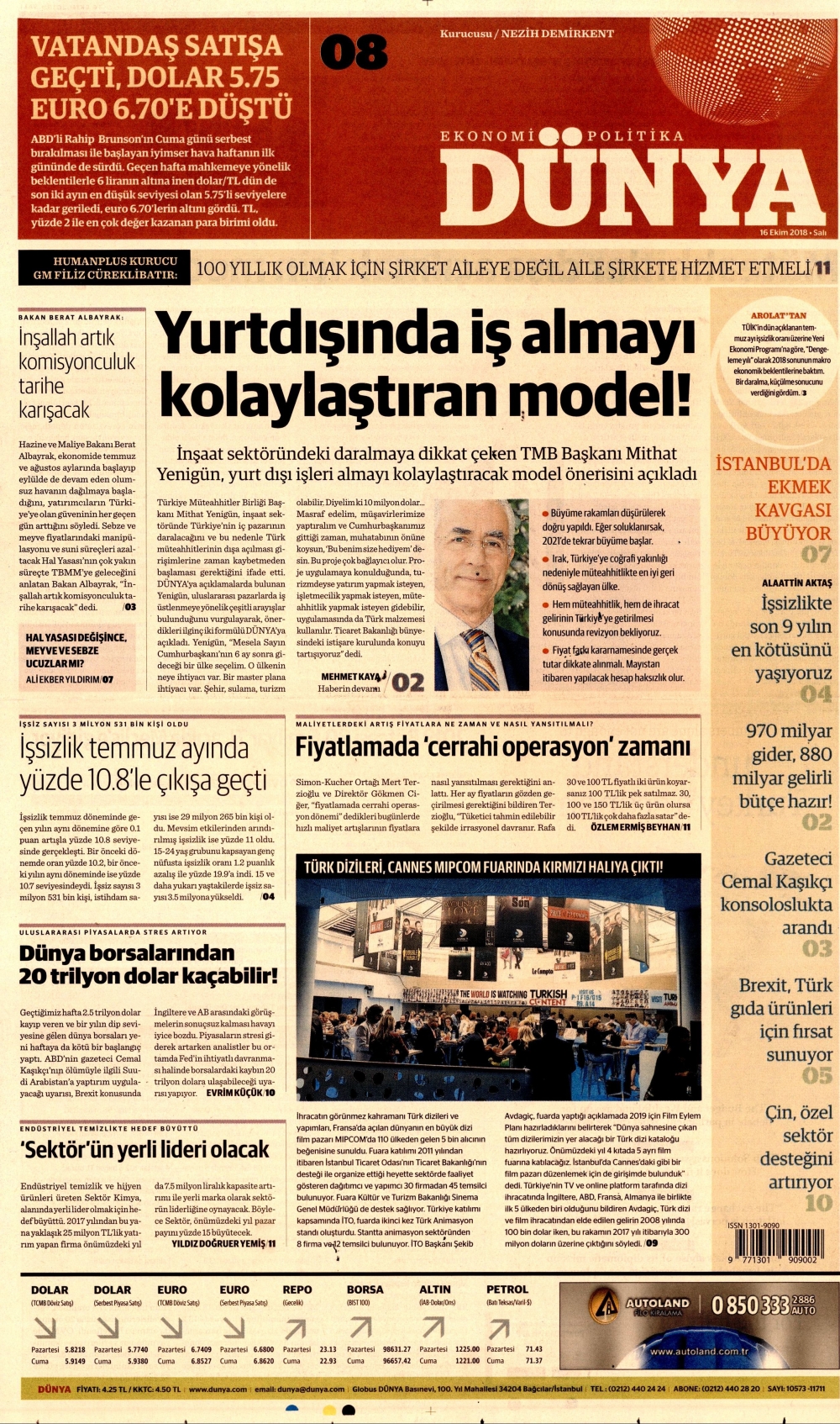 Gazeteler bugün ne yazdı? |16 Ekim 2018 gazete manşetleri 9