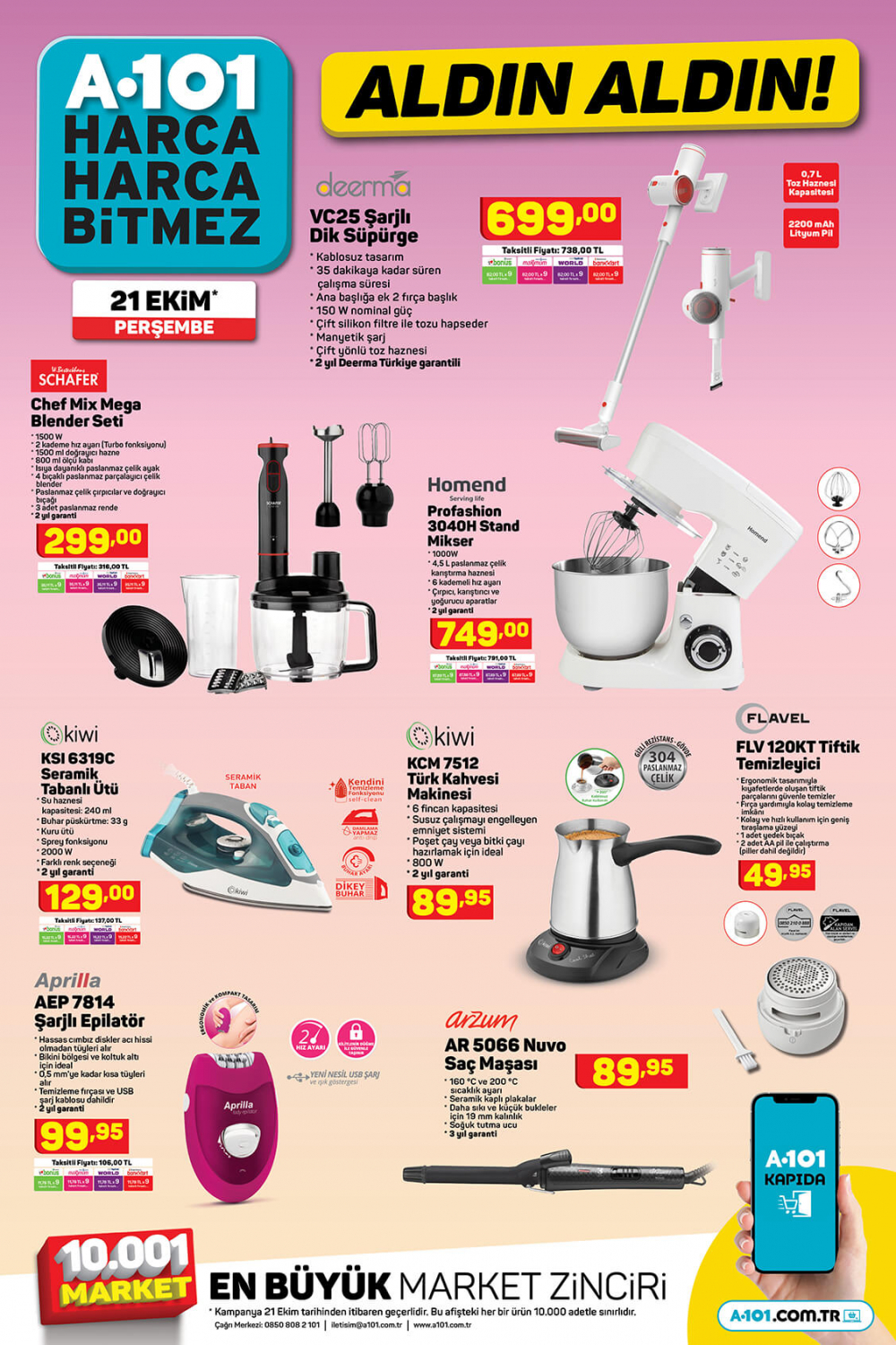 26 Ekim Salı 2021 A101 aktüel ürünler kataloğu | Büyük ve küçük teknolojik ve ev aletlerinden, beyaz eşyalara, elektrikli motordan, oyuncaklara en uygun fiyatlar A101'de! 11